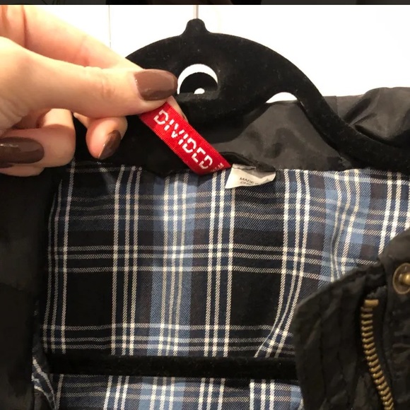 H&M DIVIDED black parka coat - Picture 3 of 6